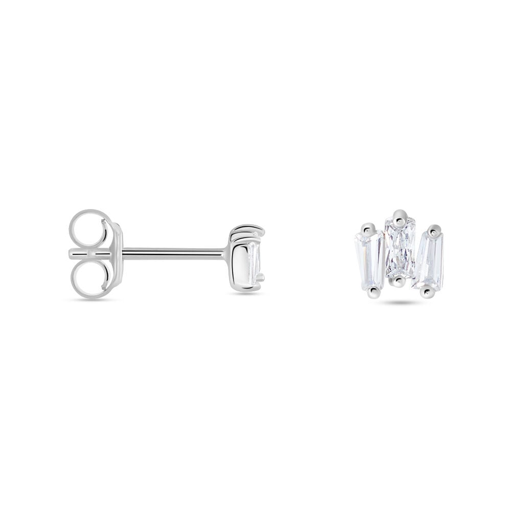 Boucles D'oreilles Puces Adria Argent Blanc Oxyde De Zirconium - Puces Femme | Marc Orian