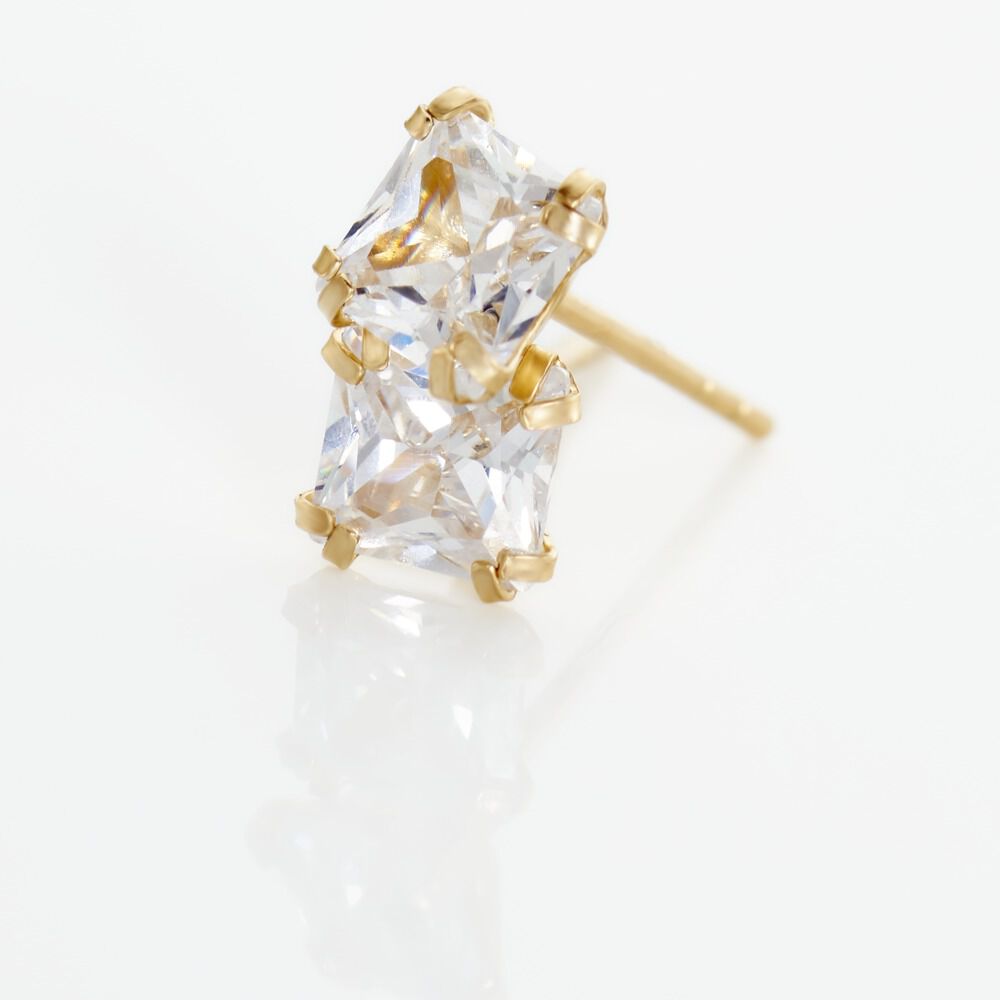Boucles D'oreilles Puces Or Jaune Doreen Oxydes De Zirconium - Puces Famille | Marc Orian