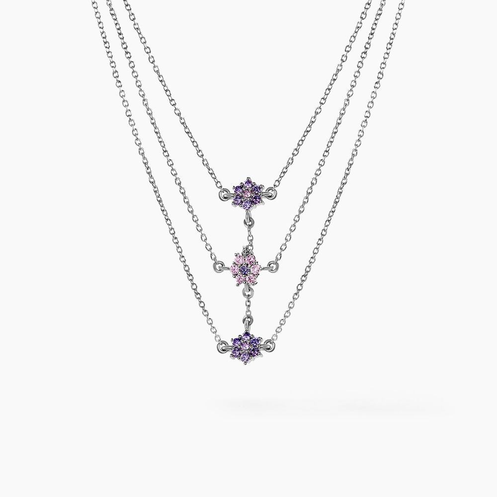 Collier Argent Blanc Blossom Oxyde De Zirconium - Colliers avec pierres Femme | Marc Orian