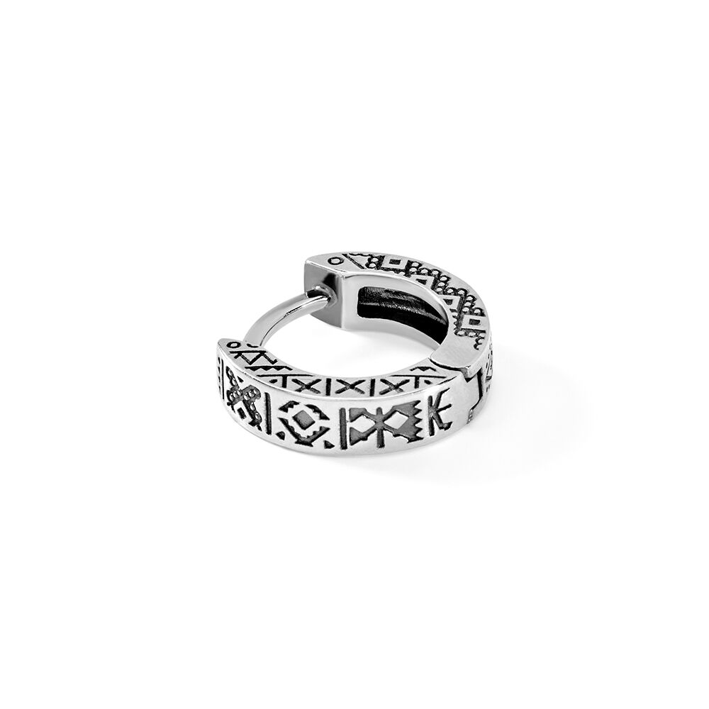 Créole Unitaire Baptiste Argent Blanc - Piercings d'oreilles Homme | Marc Orian