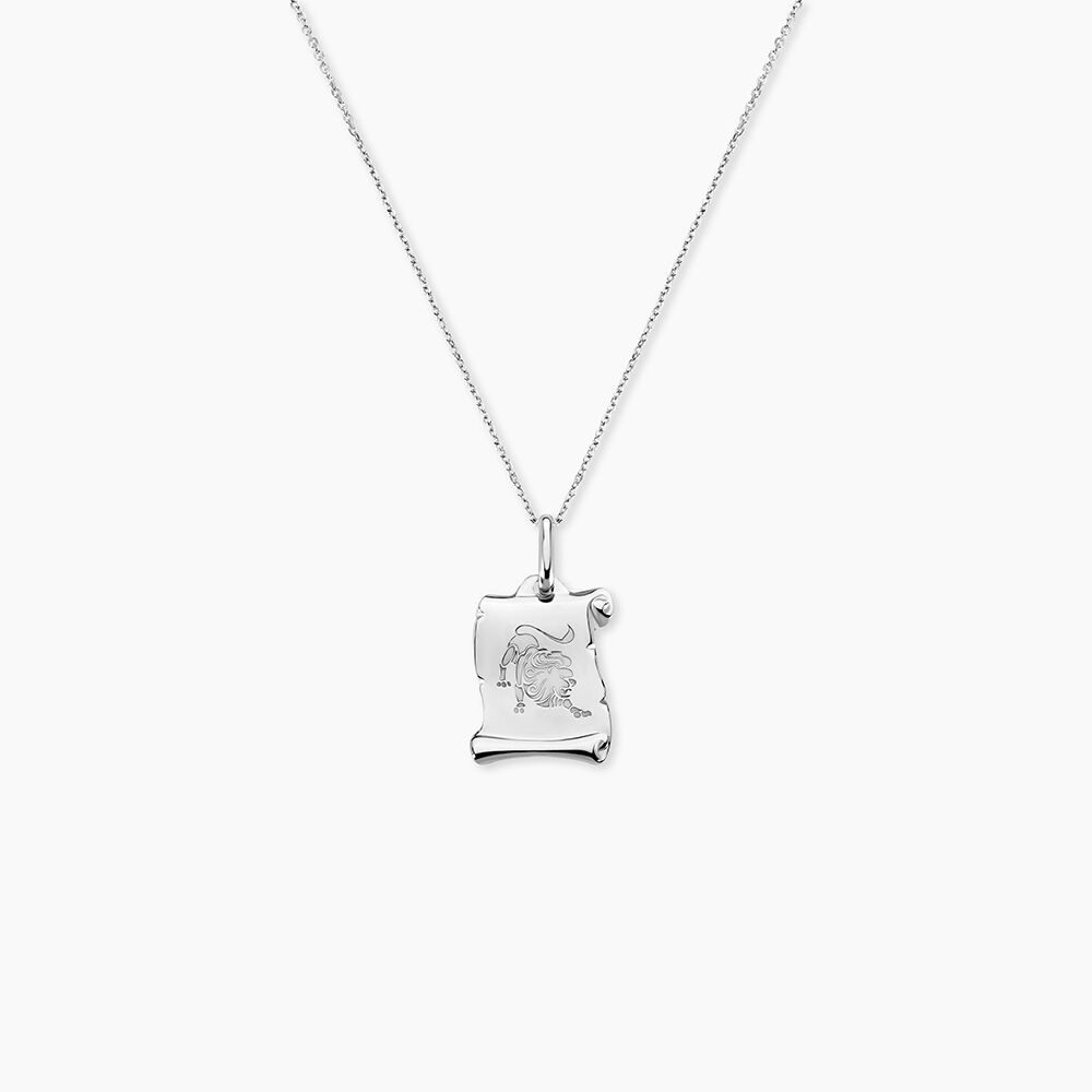 Pendentif Zodiaque Parchemin Argent Blanc - Bijoux personnalis&eacute;s Famille | Marc Orian