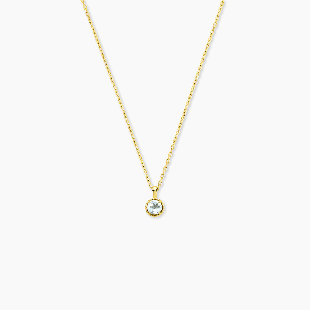 Collier Poem Argent Jaune Topaze Bleu Sky - Colliers avec pierres Femme | Marc Orian
