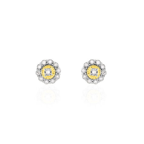 Boucles D'oreilles Puces Charletta Or Jaune Diamant - Puces Femme | Marc Orian