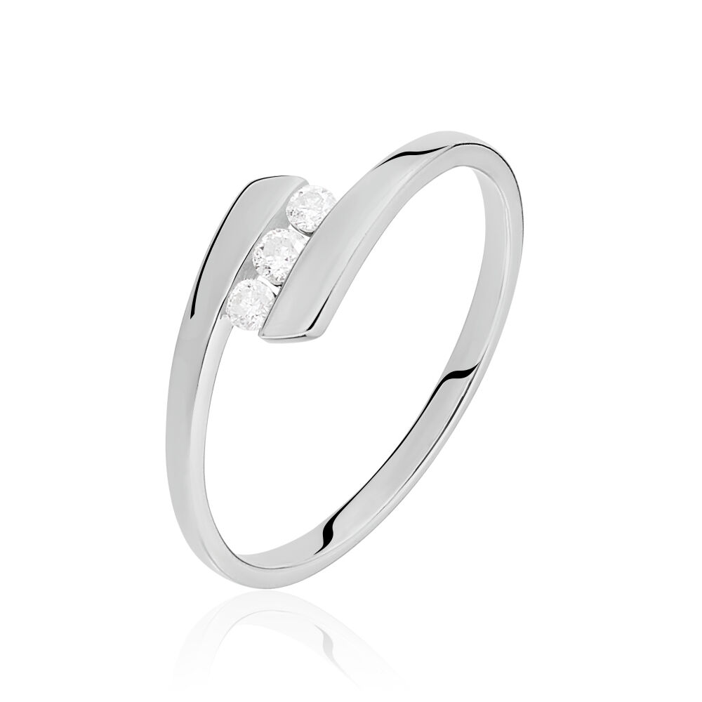Bague Trilogie Or Blanc Diamant - Bagues fian&ccedil;ailles Femme | Marc Orian