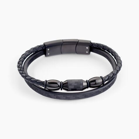 Bracelet Cuir De Vache Noir Onyx - Bracelets cuir Homme | Marc Orian