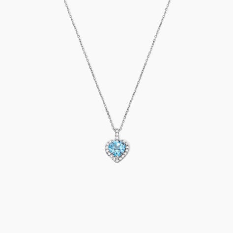 Collier Ashraf Or Blanc Topaze Et Oxyde - Colliers avec pierres Femme | Marc Orian