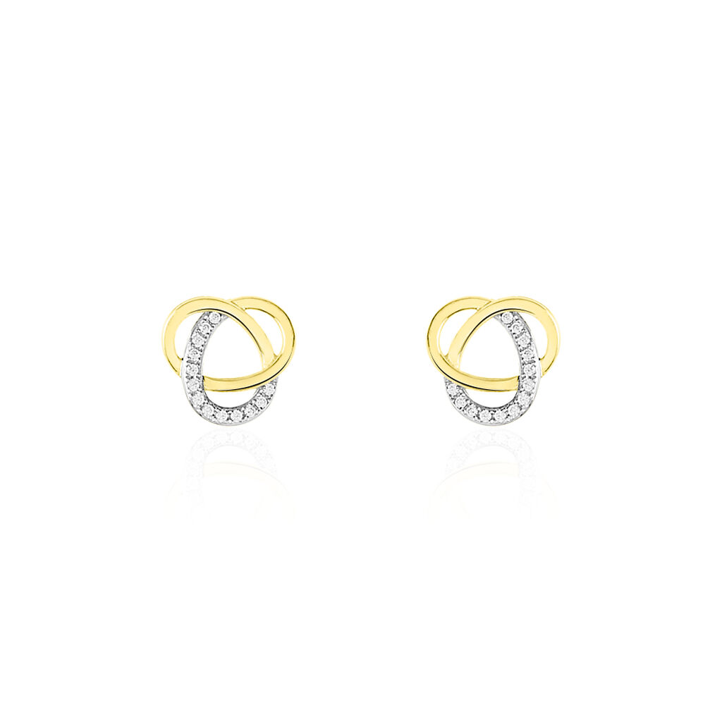 Boucles D'oreilles Puces Dorila Or Jaune Oxyde De Zirconium - Puces Femme | Marc Orian