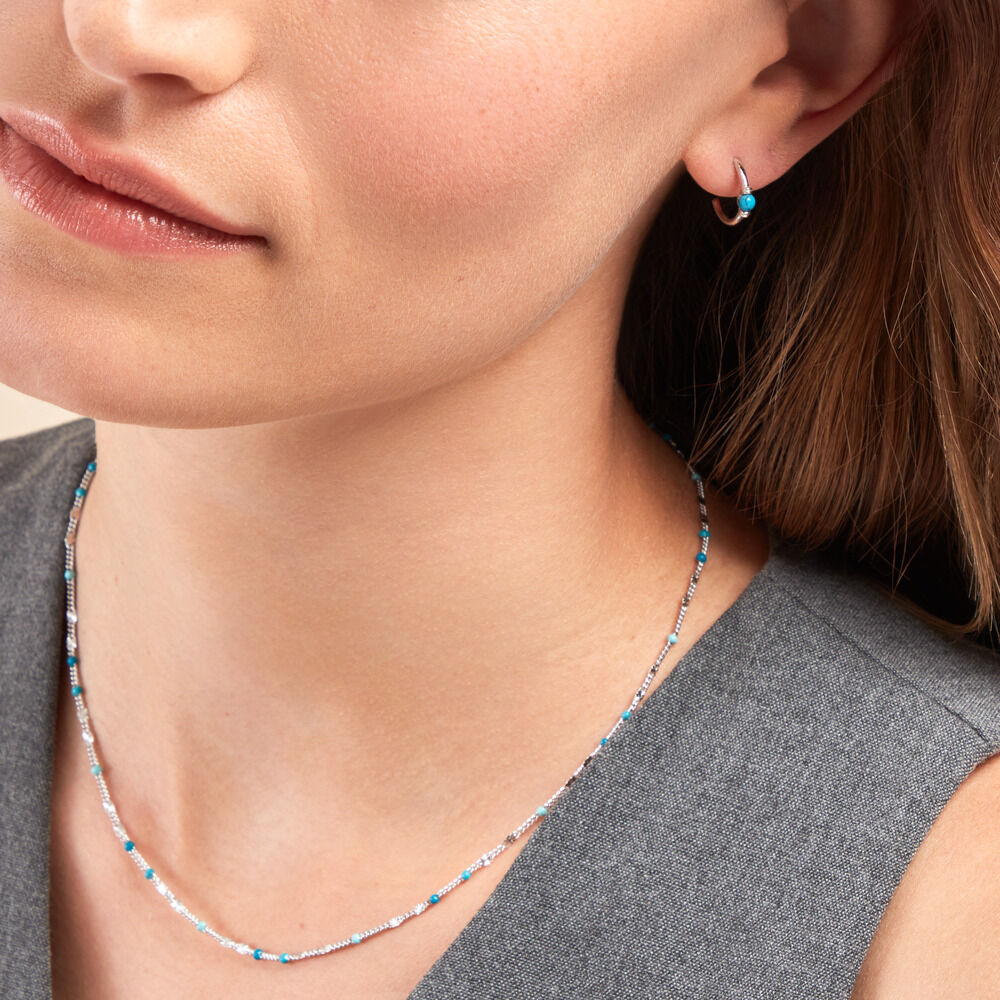 Créoles Ocean Argent Blanc Turquoise - Créoles Femme | Marc Orian