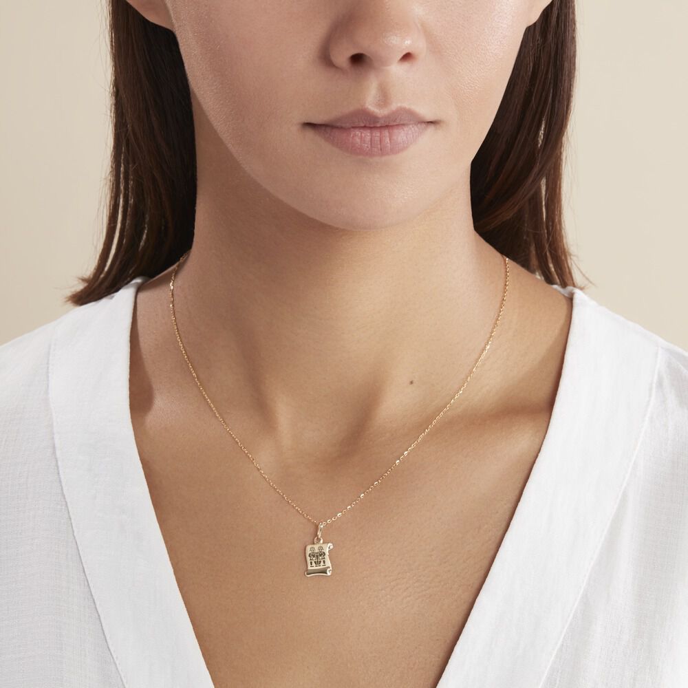 Pendentif Lamie Zodiaque Parchemin Or Jaune - Bijoux personnalisés Famille | Marc Orian