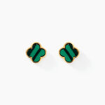 Boucles D'oreilles Puces Stellya Or Jaune Malachite - Puces Femme | Marc Orian