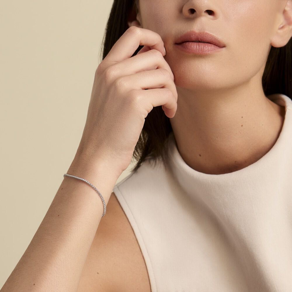 Bracelet Lou-anne Argent Blanc Oxyde De Zirconium - Bracelets chaînes Femme | Marc Orian