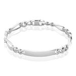 Bracelet Identit&eacute; Argent Blanc Vivian - Gourmettes Homme | Marc Orian