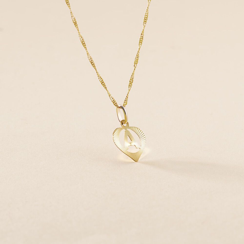 Pendentif Eudocie Coeur Lettre Or Jaune - Pendentifs Femme | Marc Orian