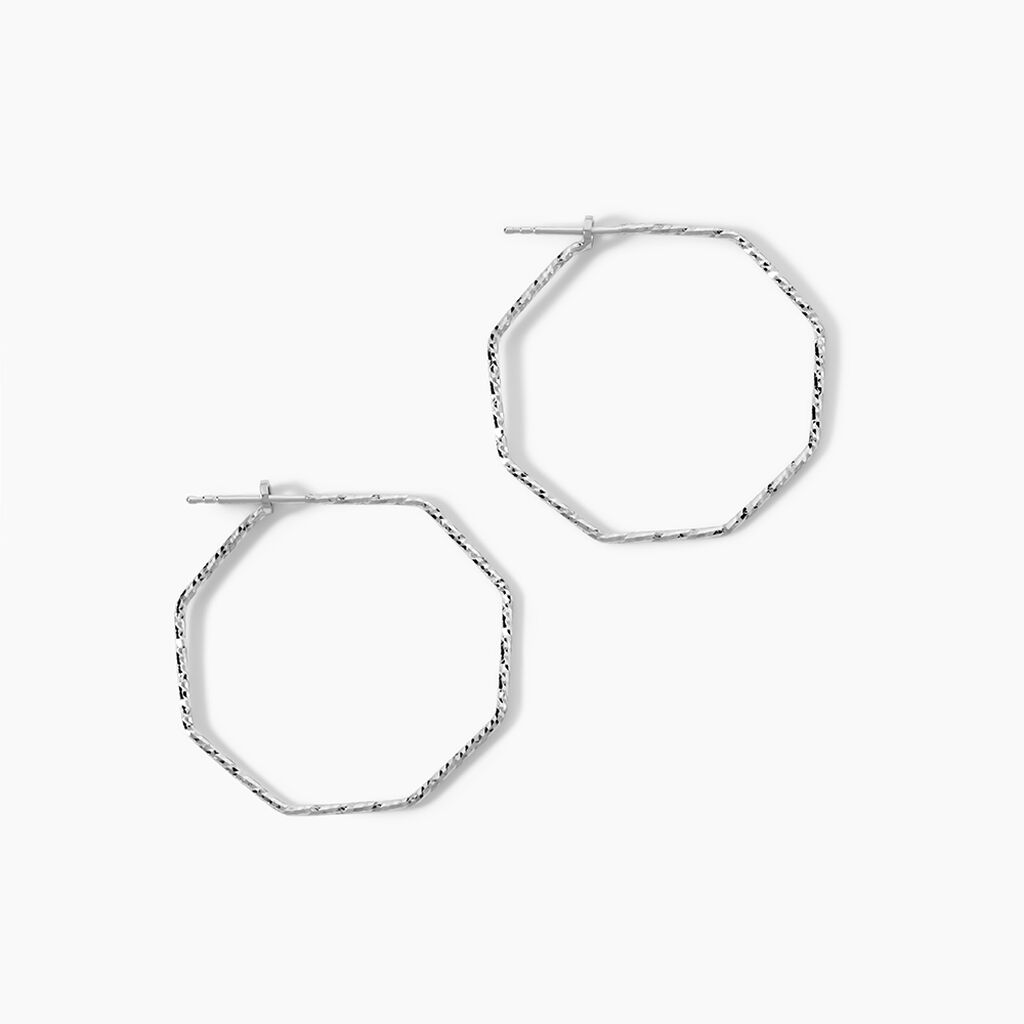 Cr&eacute;oles Ursula Argent Blanc - Cr&eacute;oles Femme | Marc Orian