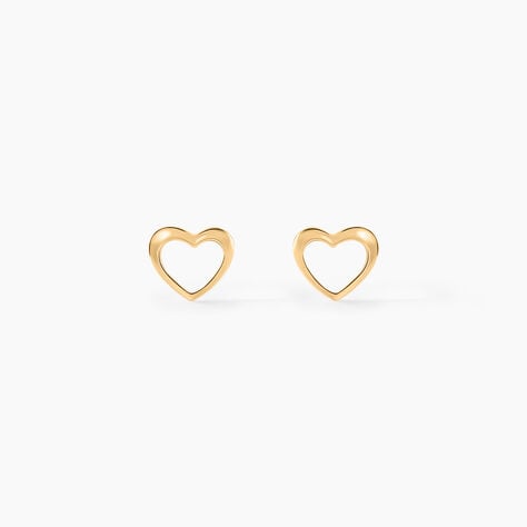 Boucles D'oreilles Puces Anne-maudae Coeurs Or Jaune - Puces Femme | Marc Orian