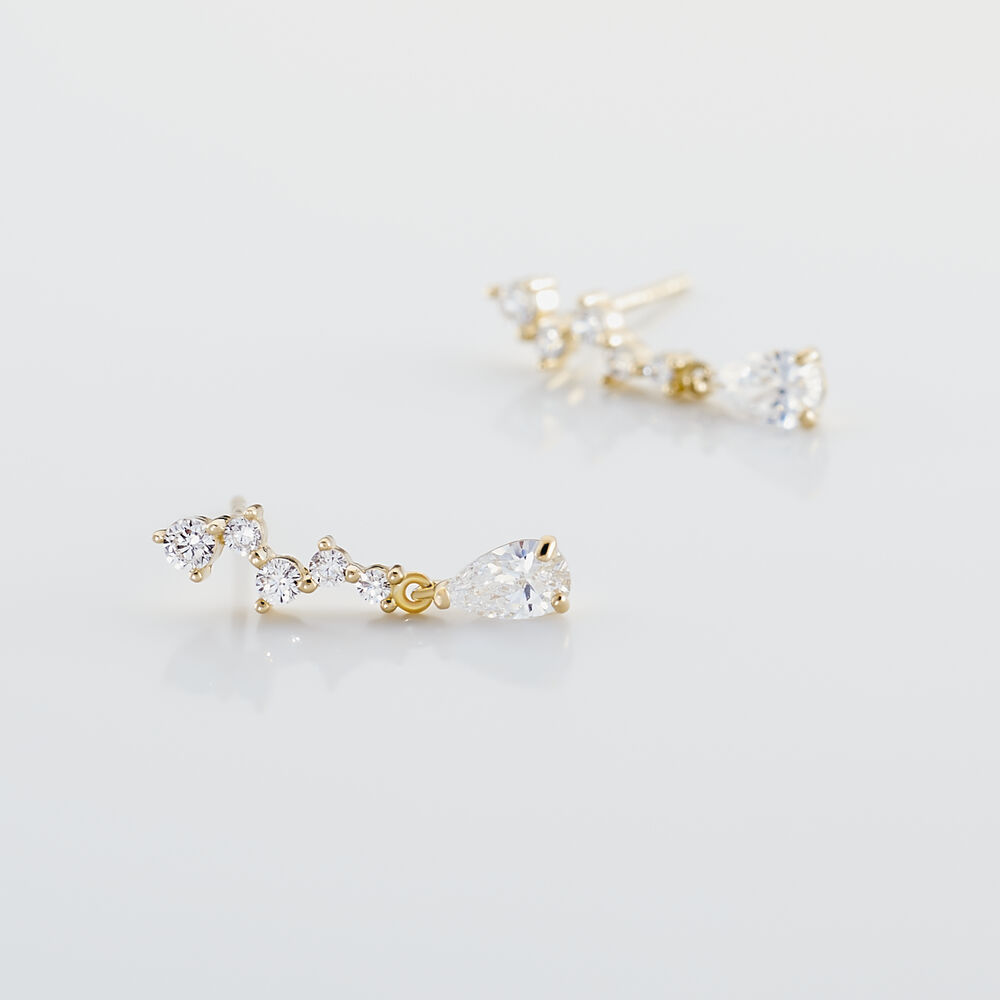 Boucles D'oreilles Pendantes Cegolene Or Jaune Oxyde De Zirconium - Pendantes Femme | Marc Orian