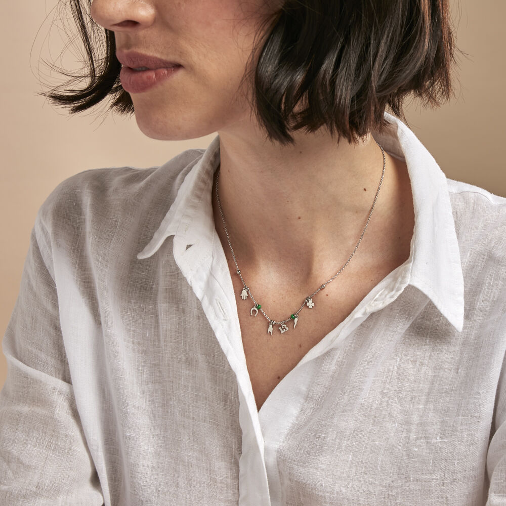 Collier Suzanna Argent Blanc - Colliers Femme | Marc Orian