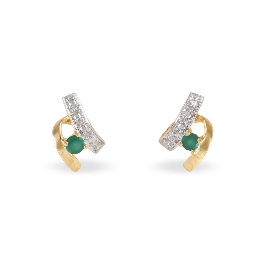 Boucles D'oreilles Puces Kirsten Or Jaune Agate - Puces Femme | Marc Orian