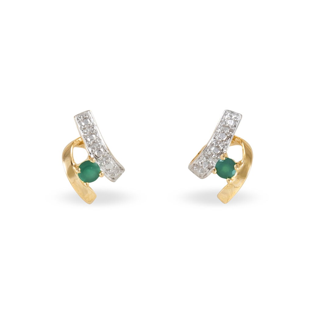 Boucles D'oreilles Puces Kirsten Or Jaune Agate - Puces Femme | Marc Orian