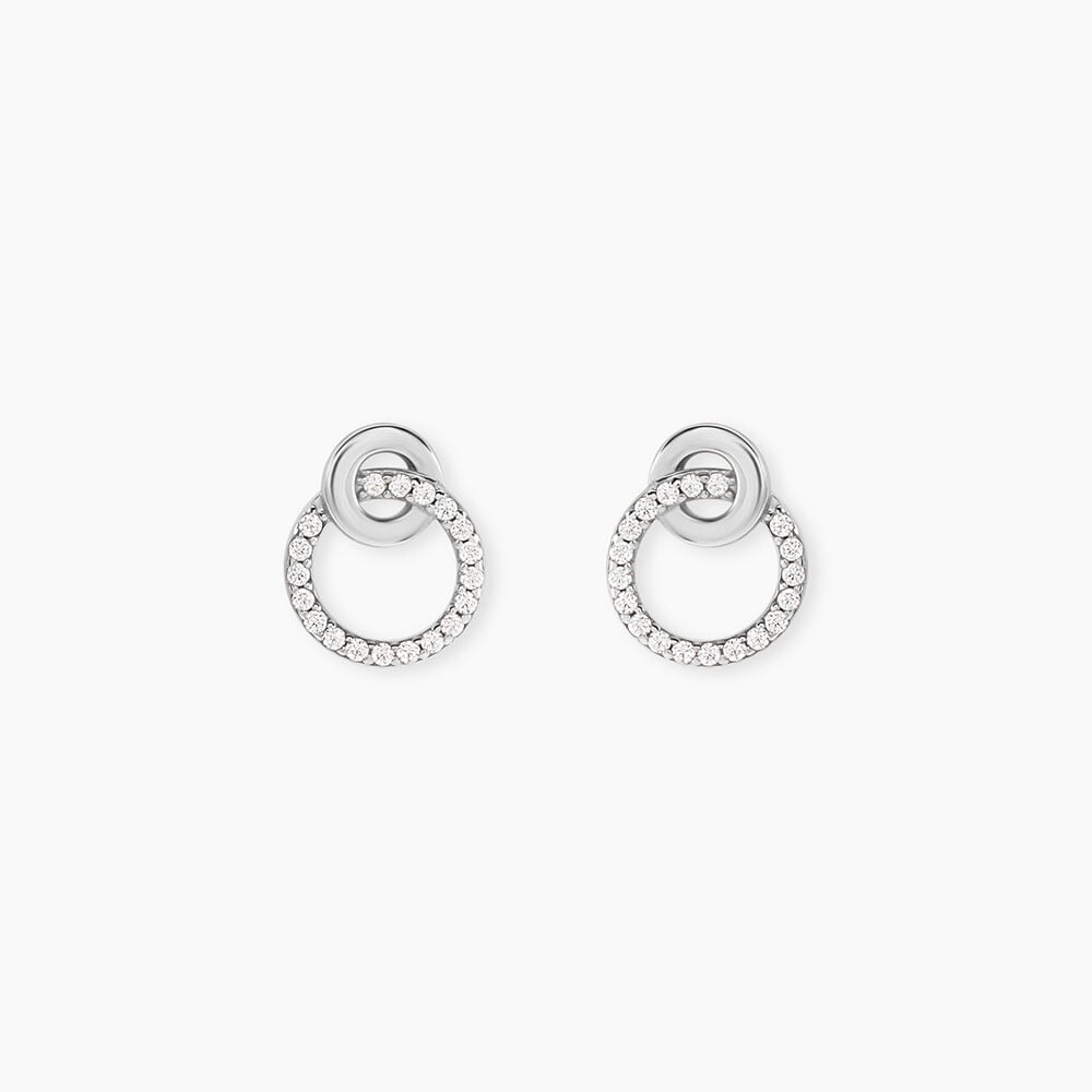 Boucles D'Oreilles Puces Fant Argent Blanc Oxyde De Zirconium - Puces Femme | Marc Orian