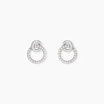 Boucles D'Oreilles Puces Fant Argent Blanc Oxyde De Zirconium - Puces Femme | Marc Orian
