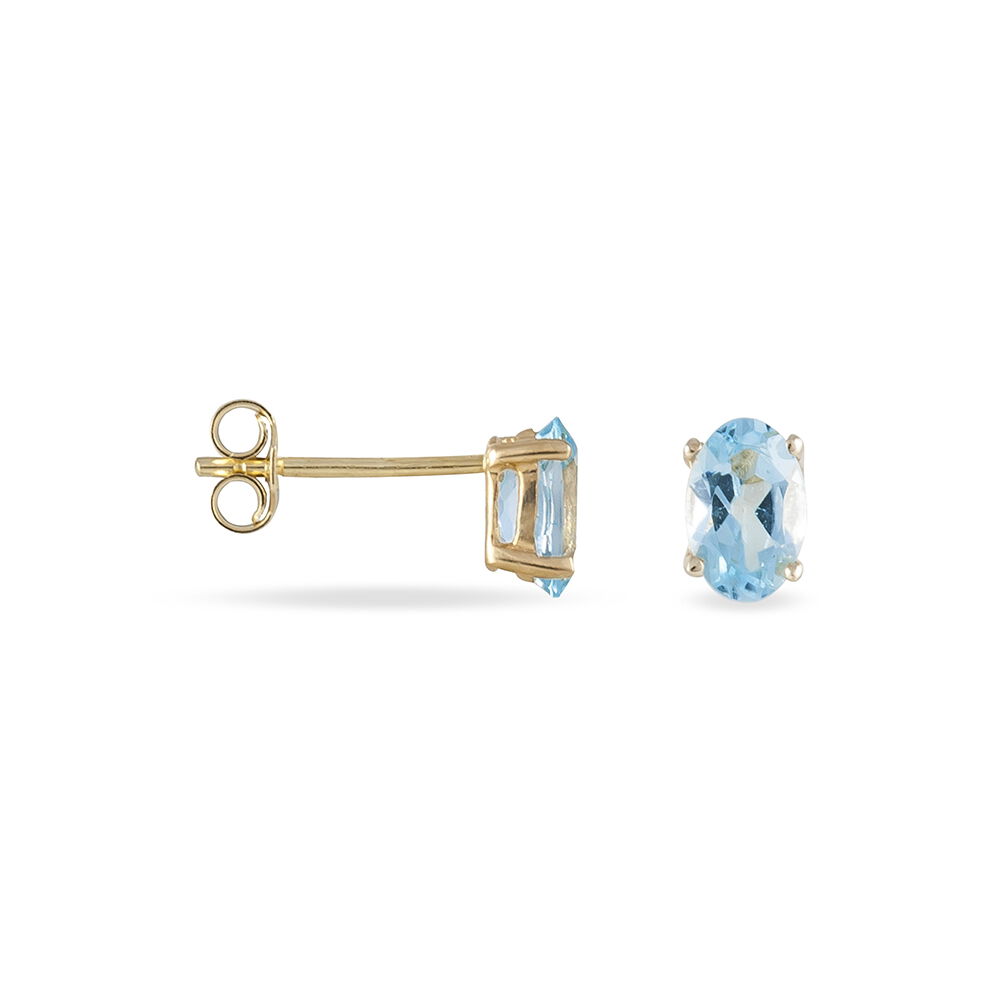 Boucles D'oreilles Puces Elea Serti Griffe Or Jaune Topaze - Puces Femme | Marc Orian