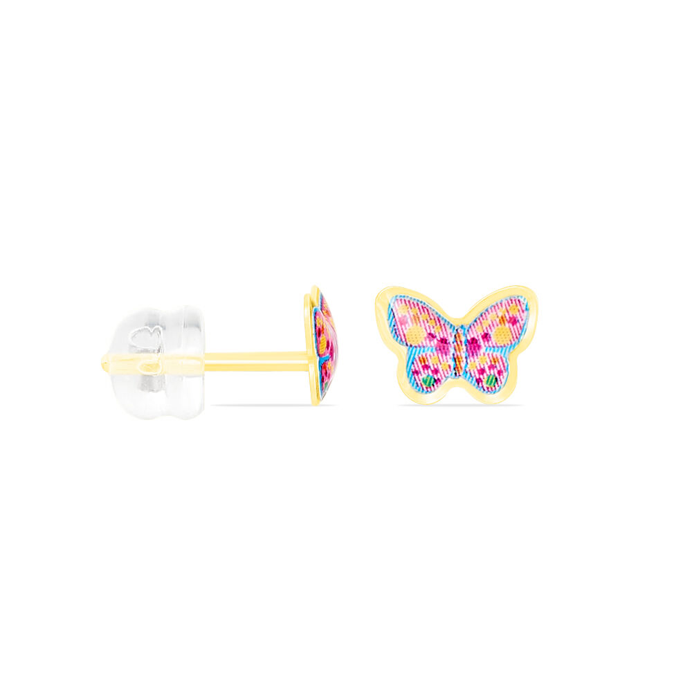 Boucles D'oreilles Puces Sulivia Papillon Or Jaune - Puces Enfant | Marc Orian