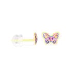 Boucles D'oreilles Puces Sulivia Papillon Or Jaune - Puces Enfant | Marc Orian