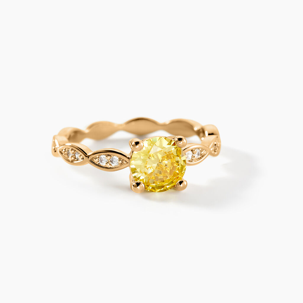 Bague Kurt Plaqu&eacute; Or Jaune Oxyde De Zirconium - Bijoux fantaisie Femme | Marc Orian