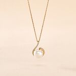 Collier Lucinda Or Jaune Perle De Culture Et Oxyde De Zirconium - Colliers avec pierres Femme | Marc Orian