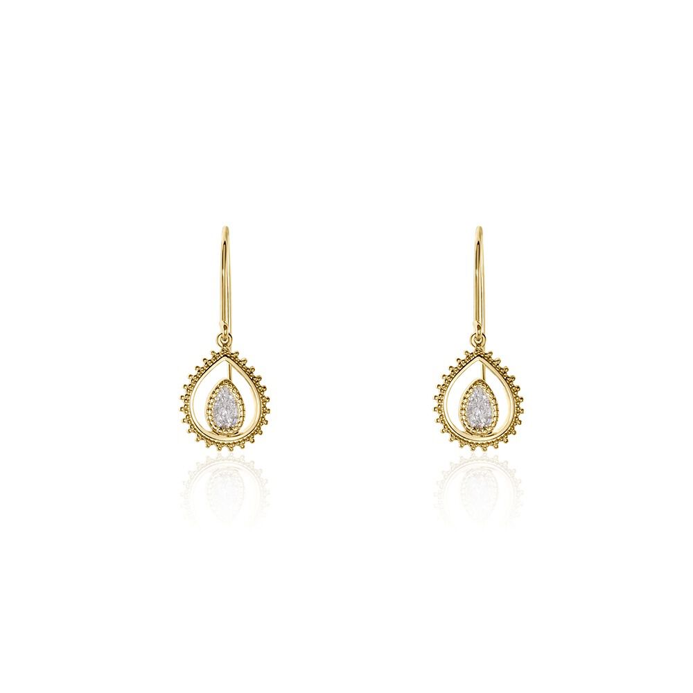 Boucles D'oreilles Pendantes Plaqué Or Lauro Oxydes De Zirconium - Pendantes Femme | Marc Orian