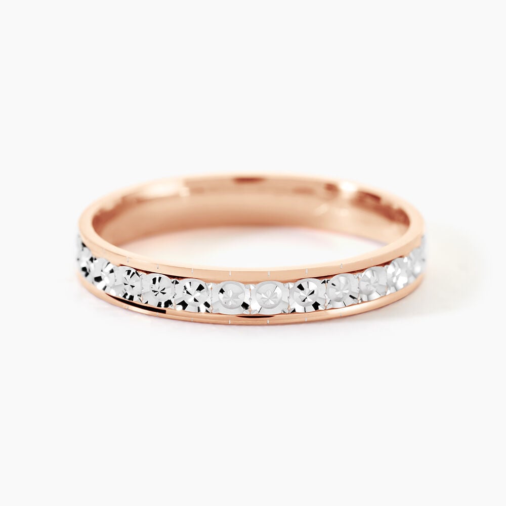 Alliance Fantaisie Diamantee Ruban Plat Or Bicolore - Alliances personnalis&eacute;es Unisex | Marc Orian