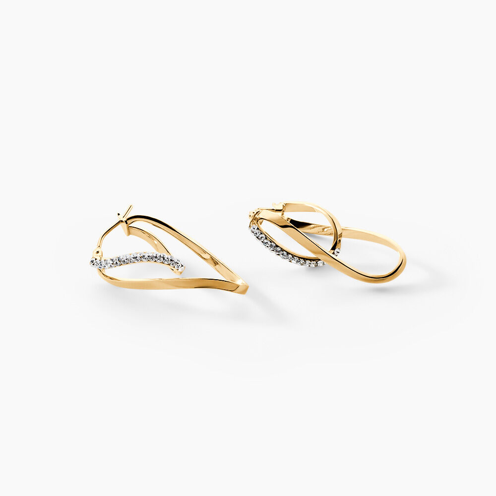 Cr&eacute;oles Luna Or Jaune Strass - Cr&eacute;oles Femme | Marc Orian