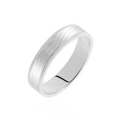 Alliance Hermence Ruban Plat Argent Blanc - Alliances Famille | Marc Orian