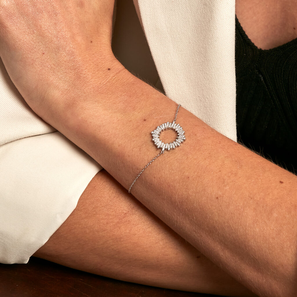 Bracelet Doretta Argent Blanc Oxyde De Zirconium - Bracelets chaînes Femme | Marc Orian