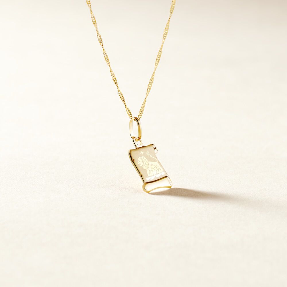 Pendentif Lamie Zodiaque Parchemin Or Jaune - Bijoux personnalisés Famille | Marc Orian