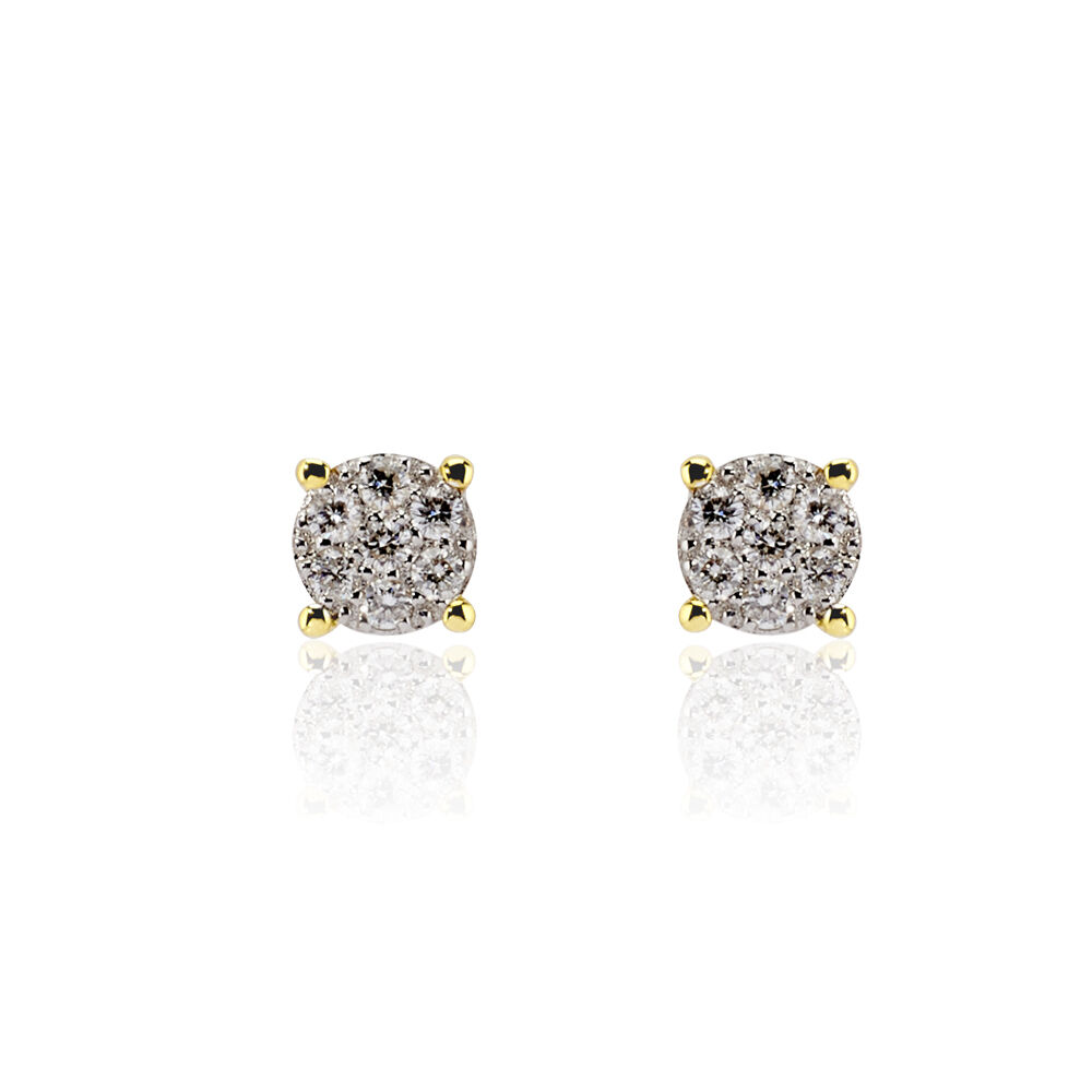 Boucles D'oreilles Puces Kate Or Jaune Diamant - Boucles d'oreilles mariage Femme | Marc Orian