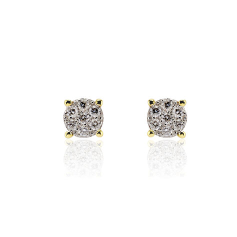 Boucles D'oreilles Puces Kate Or Jaune Diamant - Boucles d'oreilles mariage Femme | Marc Orian