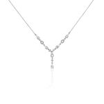 Collier Cravate Argent Blanc Benedito Oxydes De Zirconium - Colliers avec pierres Femme | Marc Orian