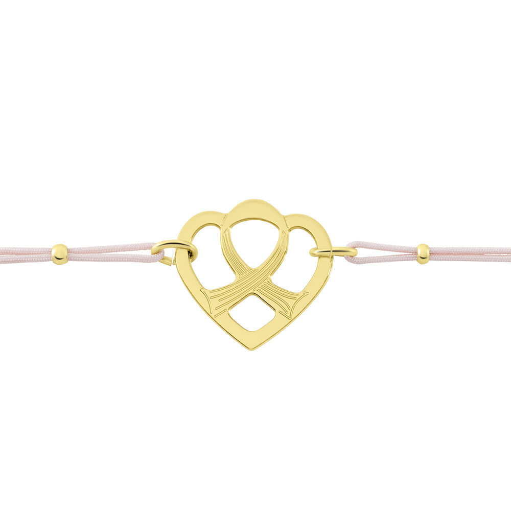 Bracelet Solidaire Lutte Contre Le Cancer Laiton Doré - Bracelets cordons Femme | Marc Orian
