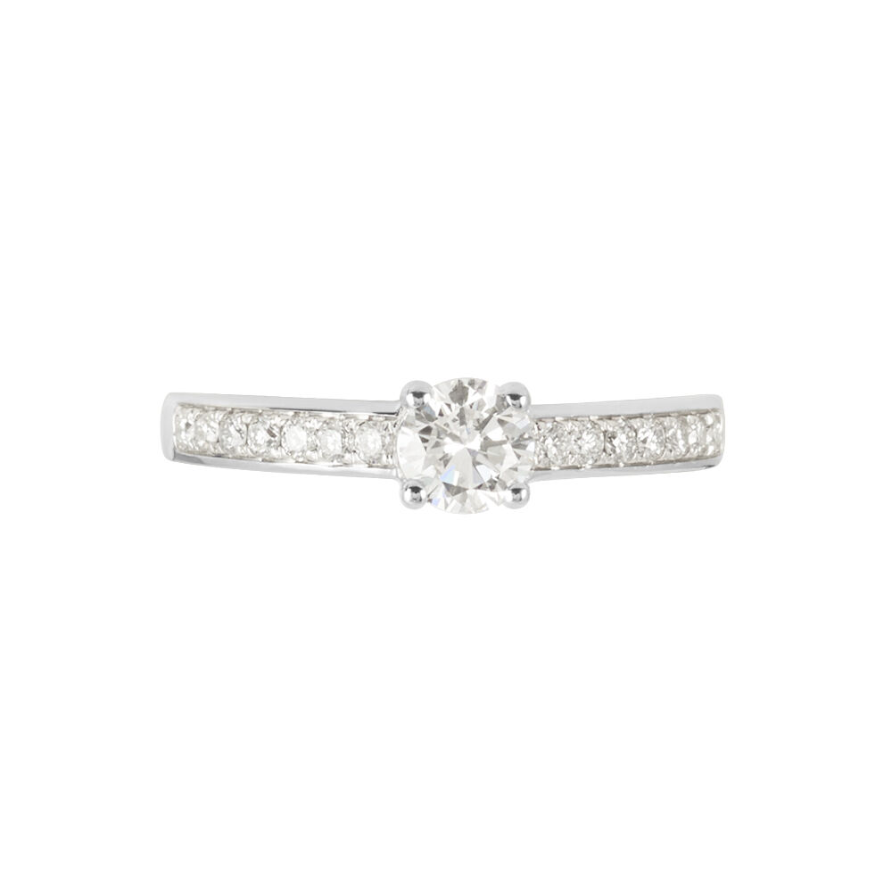 Bague Solitaire Accompagné Aramis Or Blanc Diamant Synthétique - Solitaires Femme | Marc Orian