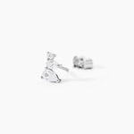 Boucles D'oreilles Puces Anya Argent Blanc Oxyde De Zirconium - Puces Femme | Marc Orian