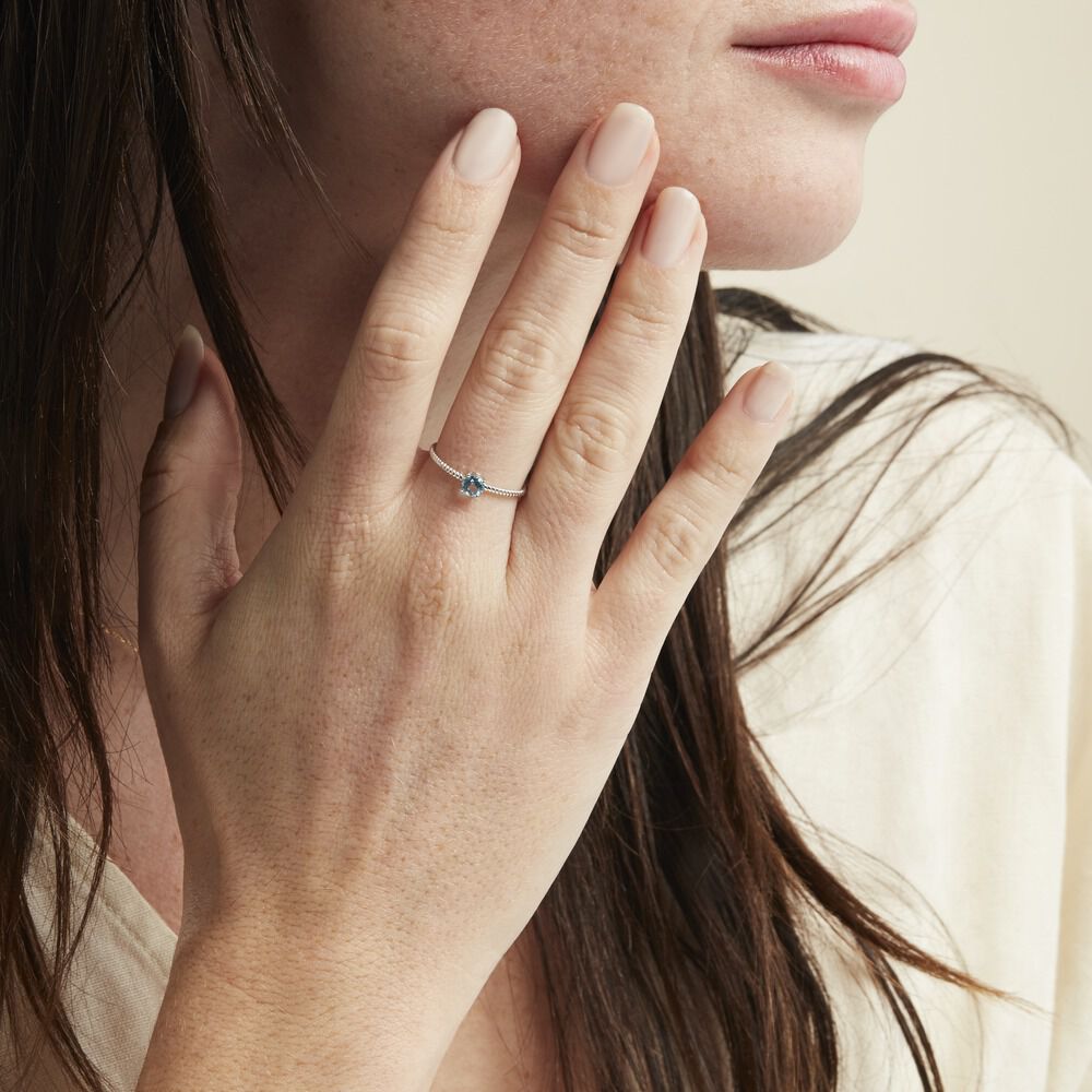 Bague Or Blanc Demi Topaze - Bagues pierres fines Femme | Marc Orian