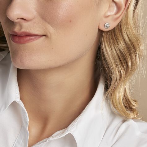 Boucles D'oreilles Puces Transmission Or Blanc Diamant - Clous d'oreilles Femme | Marc Orian