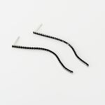 Boucles D'oreilles Pendantes Lou-anne Argent Blanc Oxyde Noir - Pendantes Femme | Marc Orian