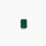 Boucles D'Oreilles Puces Leandre Argent Blanc Malachite - Puces Homme | Marc Orian