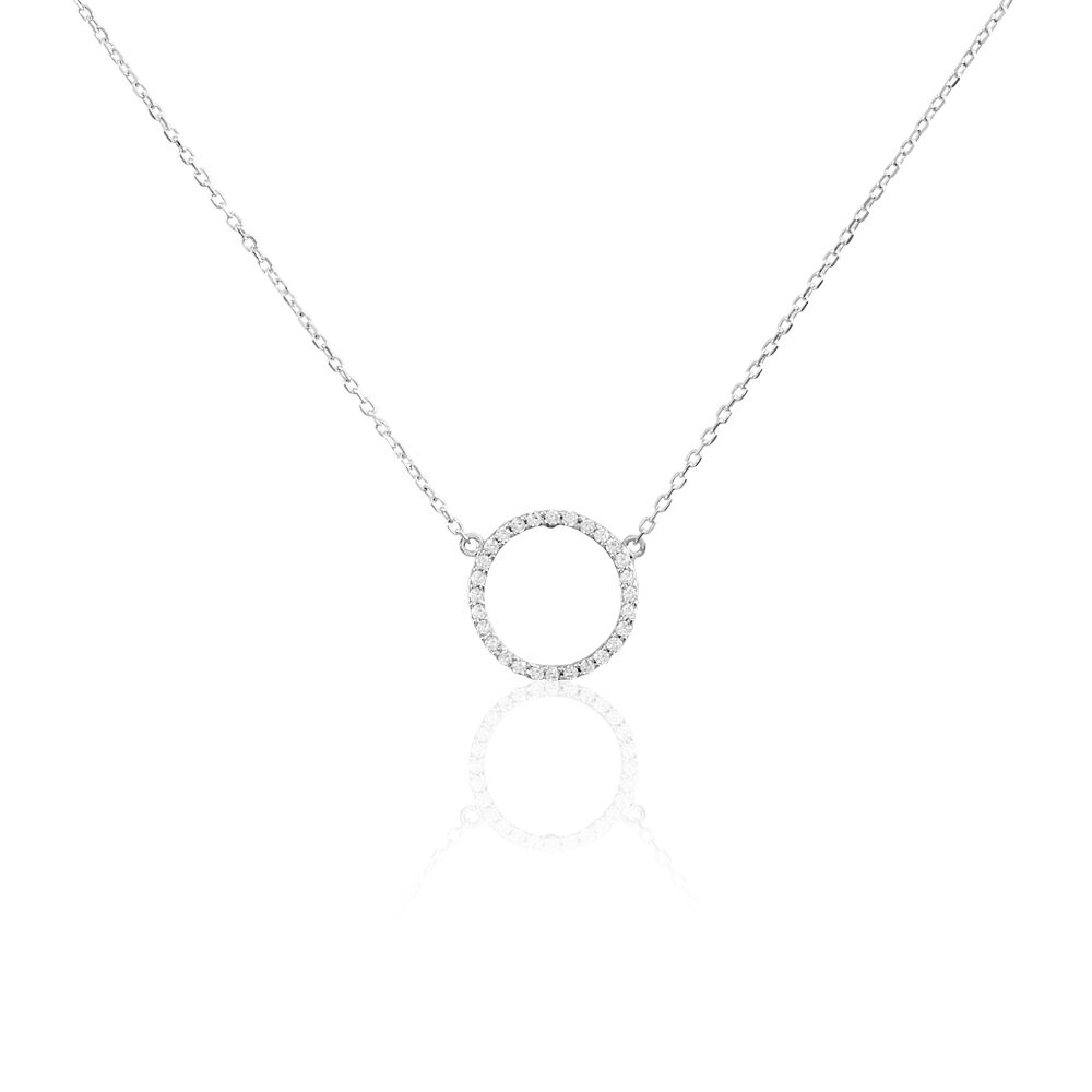 Collier Stip Or Blanc Oxyde De Zirconium - Colliers avec pierres Femme | Marc Orian