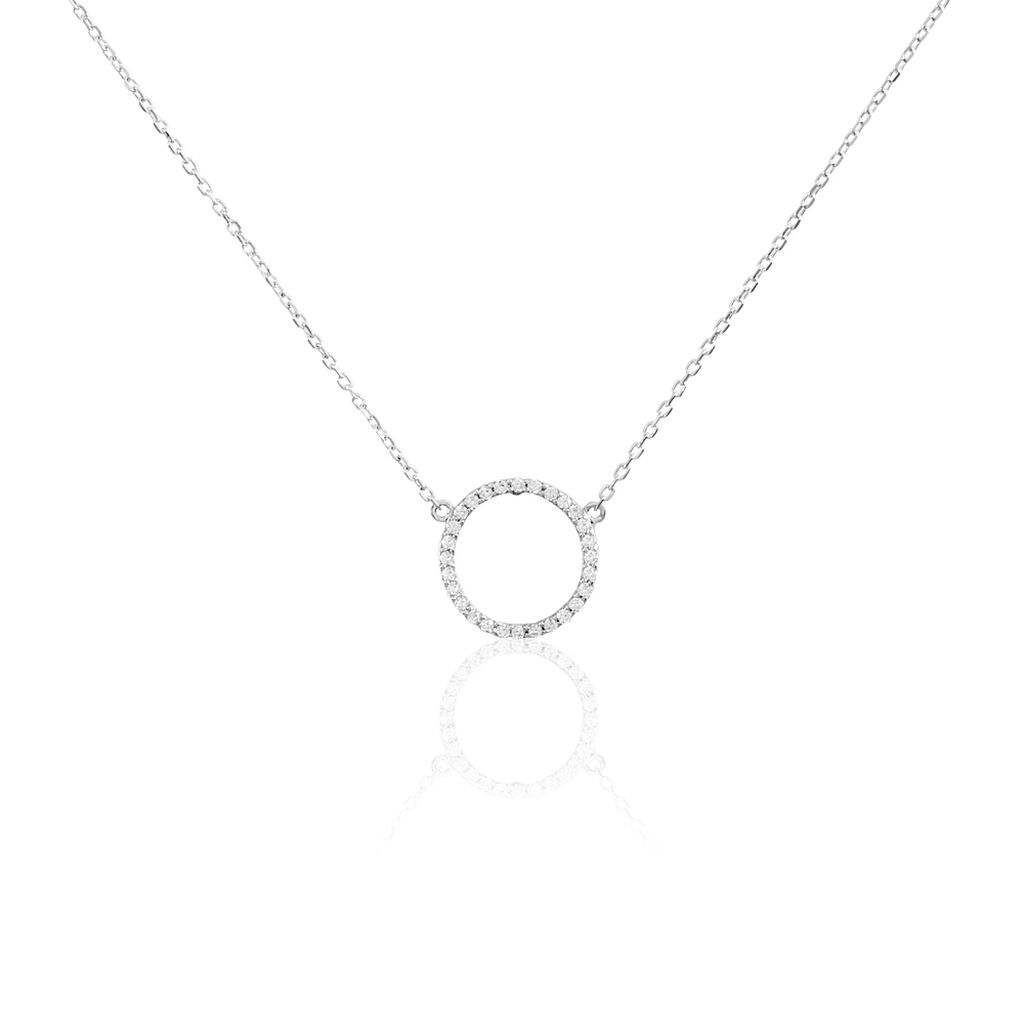 Collier Stip Or Blanc Oxyde De Zirconium - Colliers avec pierres Femme | Marc Orian
