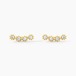 Boucles D'oreilles Puces Eva Acier Jaune Cristal - Puces Femme | Marc Orian