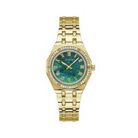 cadran doré fond vert bracelet acier doré